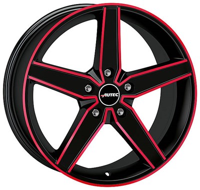 billede af alufælgen Autec Design D Delano Schwarz Rot