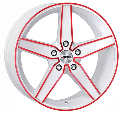 billede af alufælgen Autec Design D Delano Weiss Rot