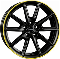  LX18 MATT BLACK - YELLOW SPOKE 