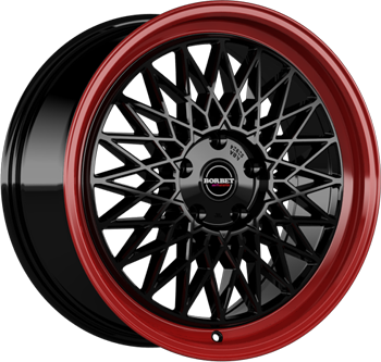 B BLACK RIM RED