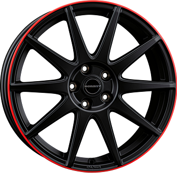 GTX BLACK MATT RIM RED