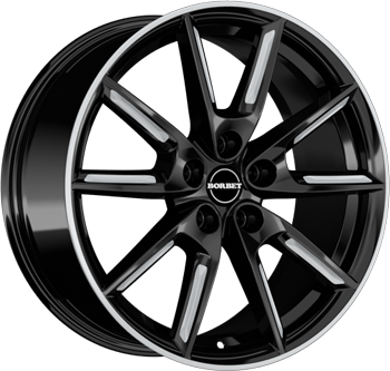 LX18 BLACK MATT SILVER SPOKE RIM
