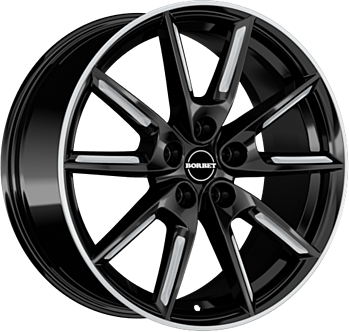LX19 BLACK MATT SILVER SPOKE RIM