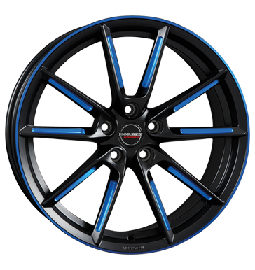 LX BLACK MATT SPOKE RIM BLUE POLISHED